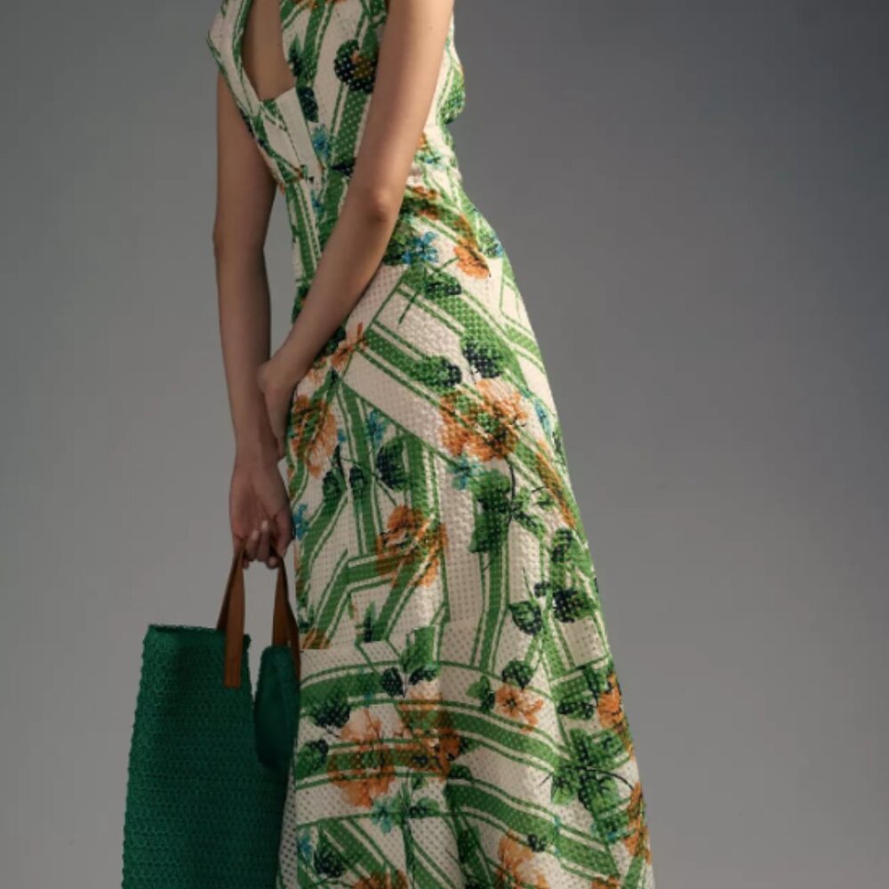 NWOT Maeve Cap-Sleeve V-Neck Maxi Dress - Picture 6 of 9